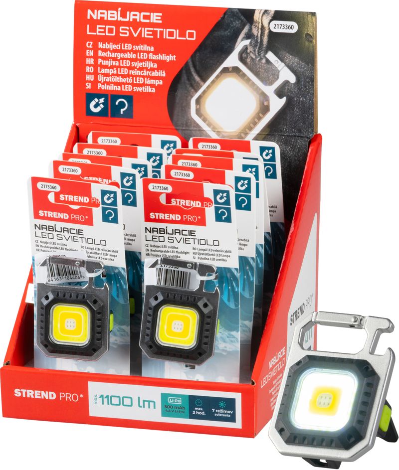 SVJETILJKA RADNA LED 1100 LM, MAGNET, S KOPČOM, USB PUNJENJE, SELL BOX 10/1