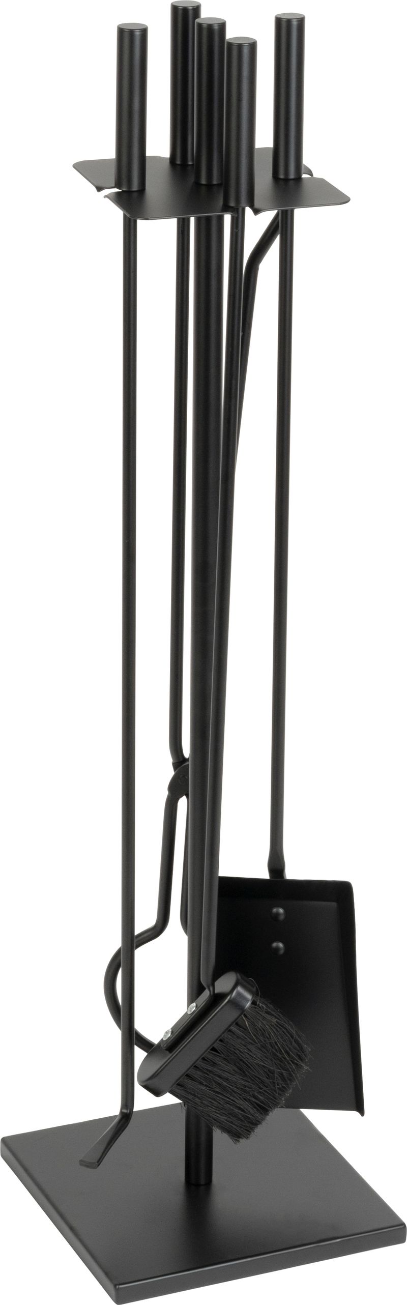 SET ZA KAMIN 4/1 NA STALKU, CRNI METALNI, 80 CM