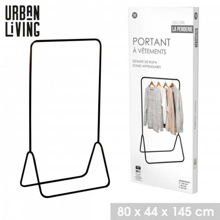 STALAK ZA ODJEĆU CRNI METALNI, 80X44X145CM