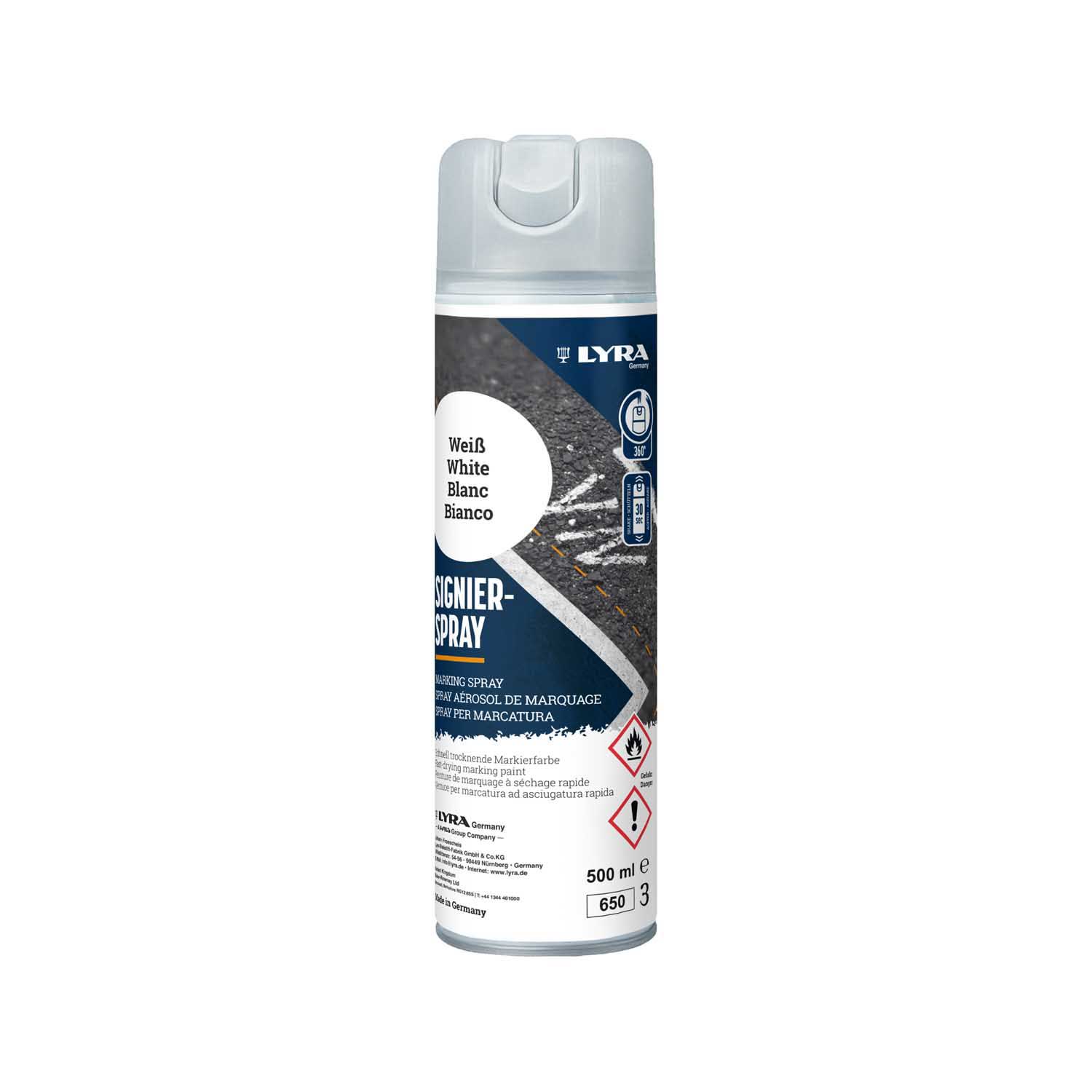 LYRA SPREJ ZA OZNAČAVANJE 500 ML BIJELI 1/1
