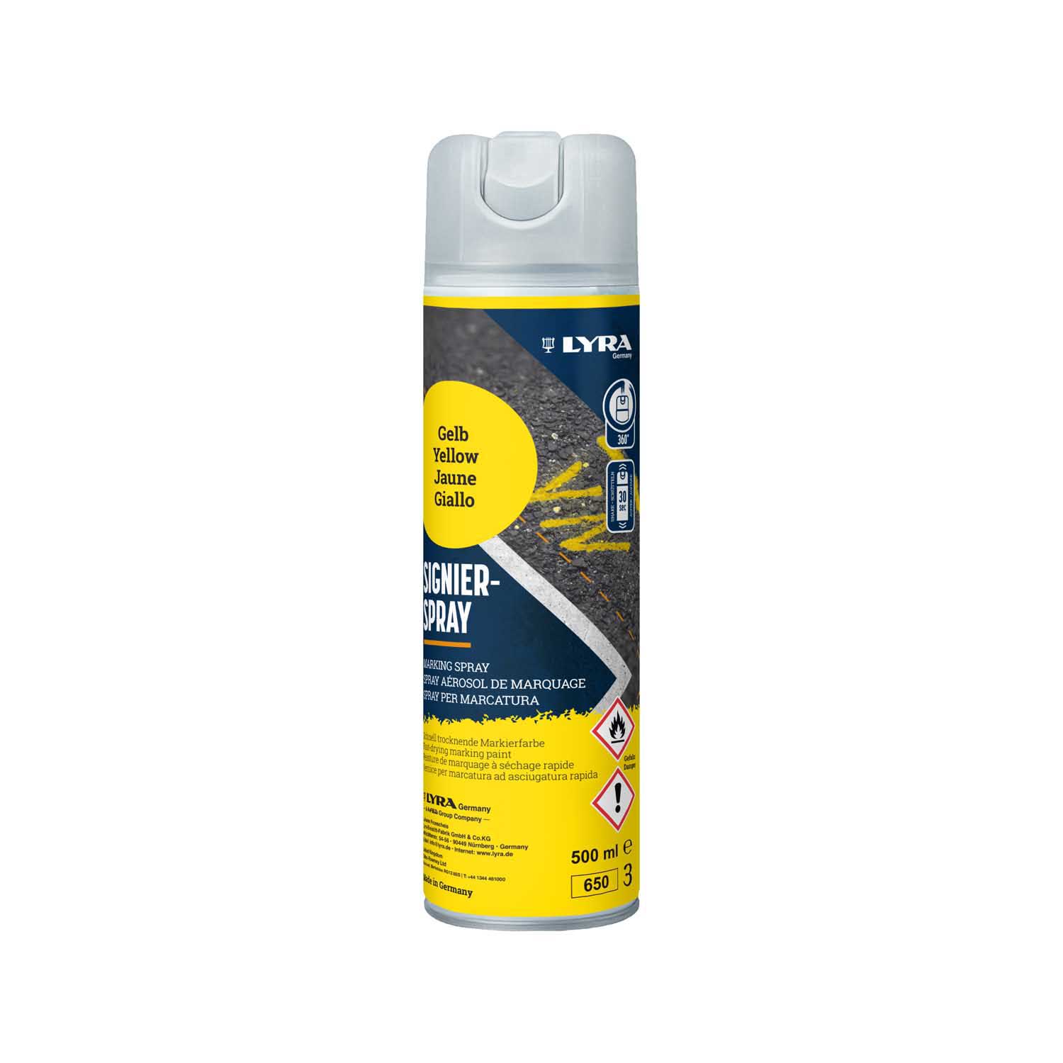 LYRA SPREJ ZA OZNAČAVANJE 500 ML ŽUTI 1/1