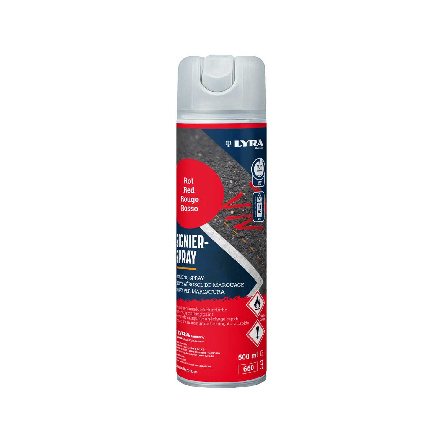 LYRA SPREJ ZA OZNAČAVANJE 500 ML CRVENI 1/1