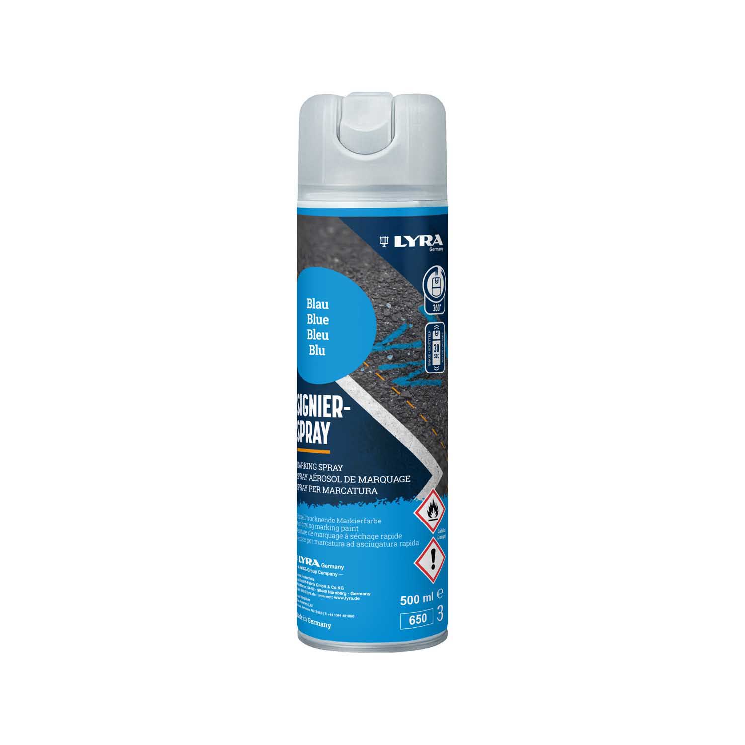 LYRA SPREJ ZA OZNAČAVANJE 500 ML PLAVI 1/1