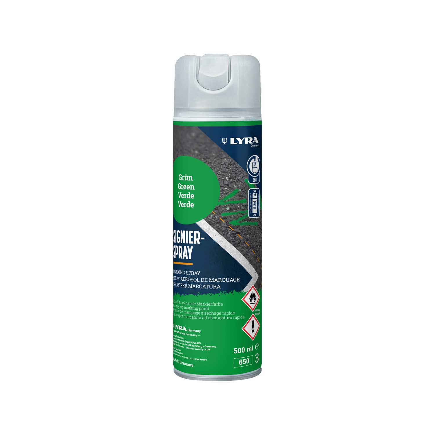 LYRA SPREJ ZA OZNAČAVANJE 500 ML ZELENI 1/1