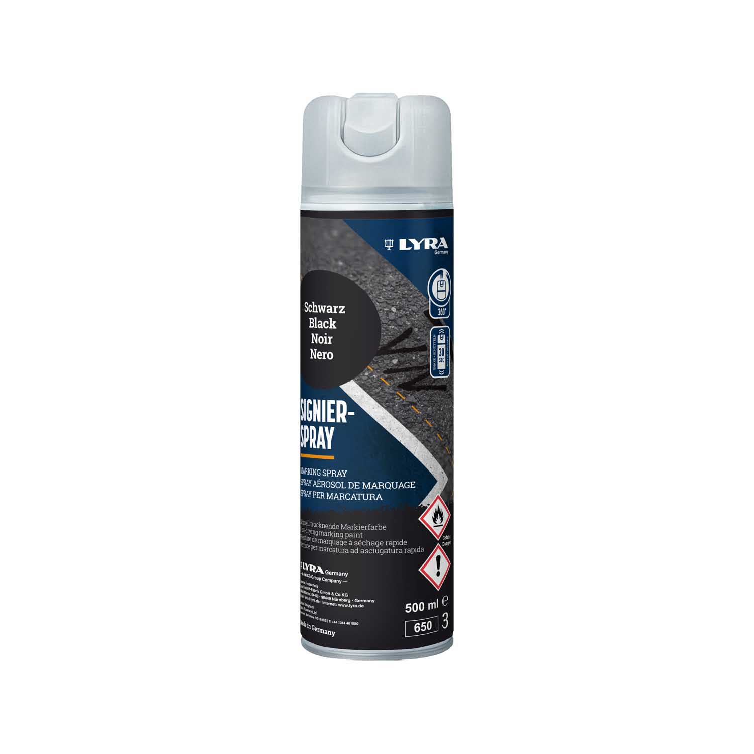 LYRA SPREJ ZA OZNAČAVANJE 500 ML CRNI 1/1