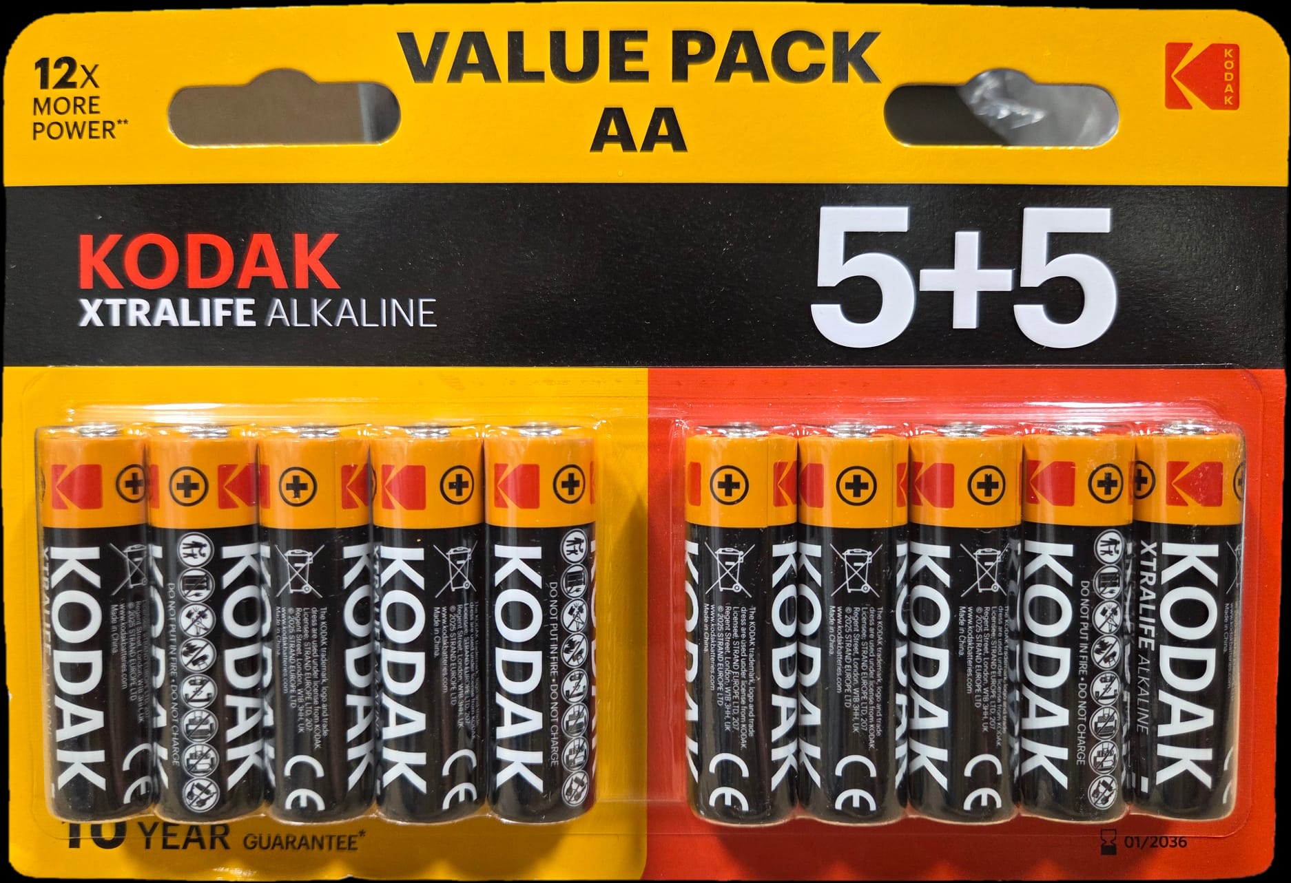 BATERIJA KODAK ALKALNA XTRALIFE 1,5V AA-LR6  10/1